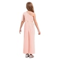 thumbnail image 2 of Raenseen Girls One Shoulder Ruffled Jumpsuits Dressy Wide Leg Pants Rompers Formal One Piece Outfits Pink 14, 2 of 6