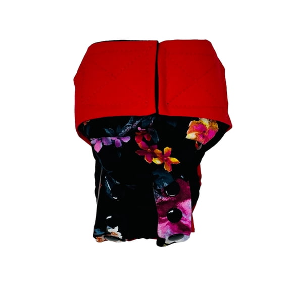 Barkertime Midnight Blossom Gala on Red Dog Diaper Snappy