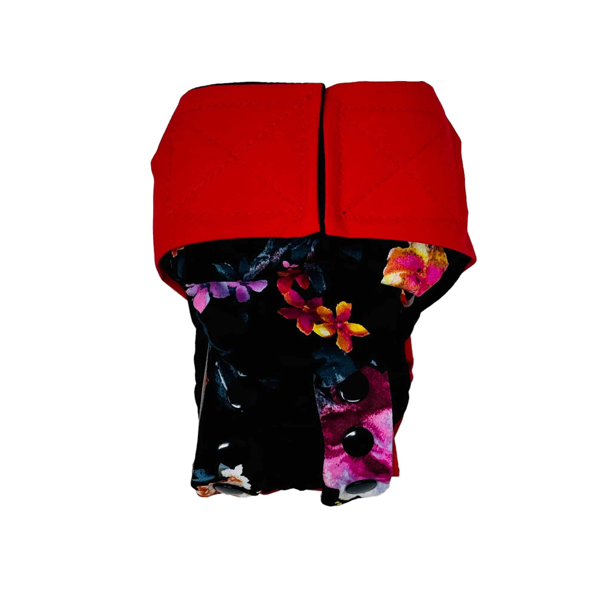 Barkertime Midnight Blossom Gala on Red Dog Diaper Snappy