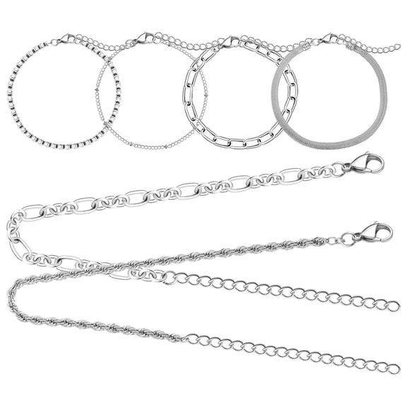 BESTYASH 6Pcs Layered Wrist Bracelets Stackable Dainty Metal Bracelets for Sophisticated Wear