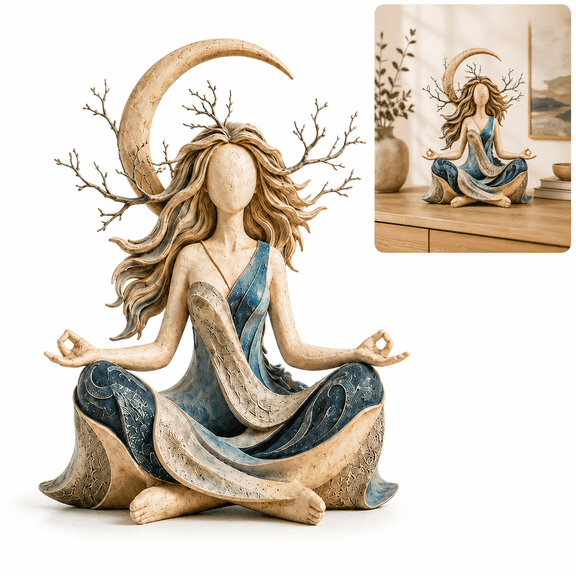 Serenity Growth Inner Harmony Sculptural Figurine, Meditation Yoga Statue Decor, Abstract Resin Art for Desk Living Room Gift