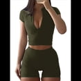 thumbnail image 1 of Conjunto de Yoga para Mujer, 2 Piezas, Pantalones Cortos de Cintura Alta Sin Costuras, Chándal para Mujer, Conjunto de Ejercicio. Verde XL, 1 of 7