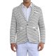 thumbnail image 1 of CHAQUETA DEPORTIVA A RAYAS INSPIRADA EN CHIC PARA HOMBRES, AJUSTE CLÁSICO, BLAZERS FORMAL DE UN SOLO BOTÓN, 1 of 6