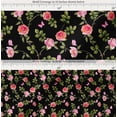 thumbnail image 2 of Soimoi Cotton Cambric Fabric Leaves,Rose & Peony Floral Printed Fabric 1 Yard 42 Inch Wide, 2 of 7