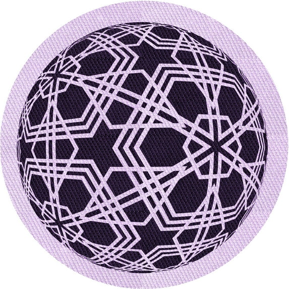 Ahgly Company Machine Washable Indoor Square Transitional Purple Jam Purple Area Rugs, 3' Square