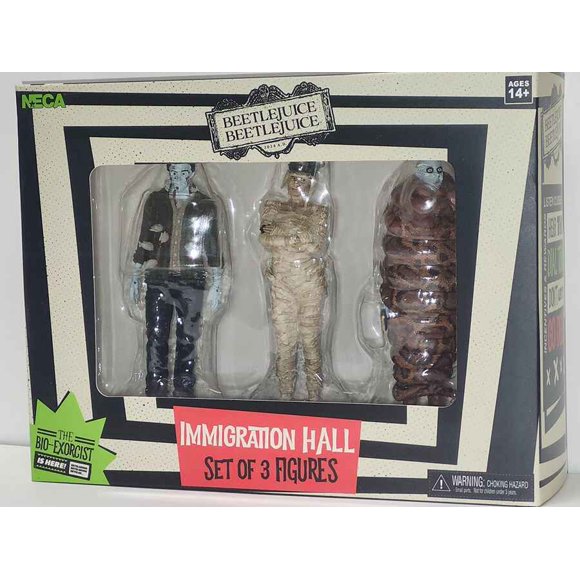 Beetlejuice 2 Movie Mummified Immigration Officer, Richard & Anaconda Man (Immigration Hall) 3 Inch Figure 3-Pack