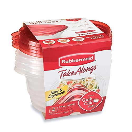 Rubbermaid Takealongs 3.2 Cup Small Bowls, Food Storage Container, 4 