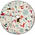 thumbnail image 1 of FMSHPON Merry Christmas Reindeers Xmas Christmas Tree Skirt Stand Mat for Holiday Party Decoration Indoor Outdoor 48 inches, 1 of 3