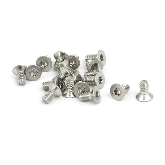 M1.6x3mm 304 Stainless Steel Flat Head T4 Drive Torx Screws Fasteners 20pcs