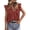 Brown Red, variant on PRETTYGARDEN Womens Summer Tops Dressy Casual Ruffle Cap Sleeve Button V Neck Embroidered Eyelet Blouses Shirts
