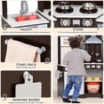 thumbnail image 4 of Pirecart Kids Play Kitchen Corner Wooden Pretend Toddler Toys Playset with Realistic Lights & Sounds, Stove, Water Dispenser, Cutting Board, Birthday Gift for Age 3+ Girls and Boys, Brown, 4 of 8