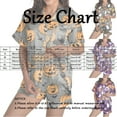 thumbnail image 3 of Personalized Customized Clothing DIY Pajamas for Women Set 2 Piece Halloween Short Sleeve Sleepwear Graphic Satin Button Down Shorts Silk Satin Pajama Set, 3 of 7