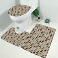thumbnail image 2 of Beige Bigfoot and Pine Tree Pattern Bathroom Rugs Sets 3 Piece,Toilet Cover Set,Absorbent Non Slip Bathroom Mats Sets with U-Shaped Contour Rug Toilet Rug Set, 2 of 5