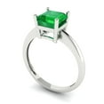 thumbnail image 2 of Clara Pucci 14K White Gold 1.5ct Emerald Solitaire Ring for Women, 2 of 8