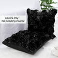 thumbnail image 5 of PiccoCasa 3D Satin Rose Throw Pillowcases 16"x16" Decorative Throw Pillow Covers Set of 2, Black, 5 of 8