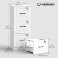 thumbnail image 3 of HOMCOM 3 Drawer File Cabinet with Lock, Vertical Filing Cabinet, White, 3 of 10