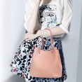 thumbnail image 3 of Bolso de mano de cuero para mujer, bolsa de hombro, tarjetero, bandolera, Asa superior, 4 unids/set por juego, 3 of 6