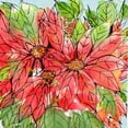 thumbnail image 2 of Krinlox 12x12 Black Ornate Wood Framed with Double Matting Museum Art Print Titled - Vibrant Poinsettias II, 2 of 4