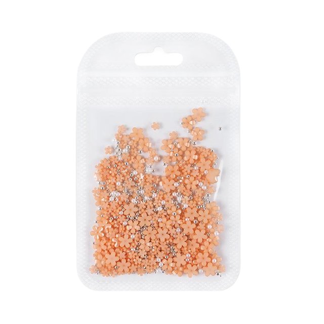 Qarigey Equipos de uñas acrílicos del sistema completo para principiantes DIY precio asequible variedad de colores ricos de larga duración Juegos de manicura naranja-Plata Perla