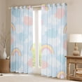thumbnail image 2 of Rainbow Curtains Cute Clouds and Rainbow Pattern Curtains & Drapes Cartoon Rainbow Print Blackout Curtains Modern Boho Art Style Window Curtains 42''Wx90''L, 2 of 5