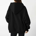thumbnail image 4 of ClodeEU Women's Oversized Hoodies，Long Sleeve with Pocket， V Neck Pullover Fleece Sweatshirt Black,Womens Plus XXL, 4 of 8