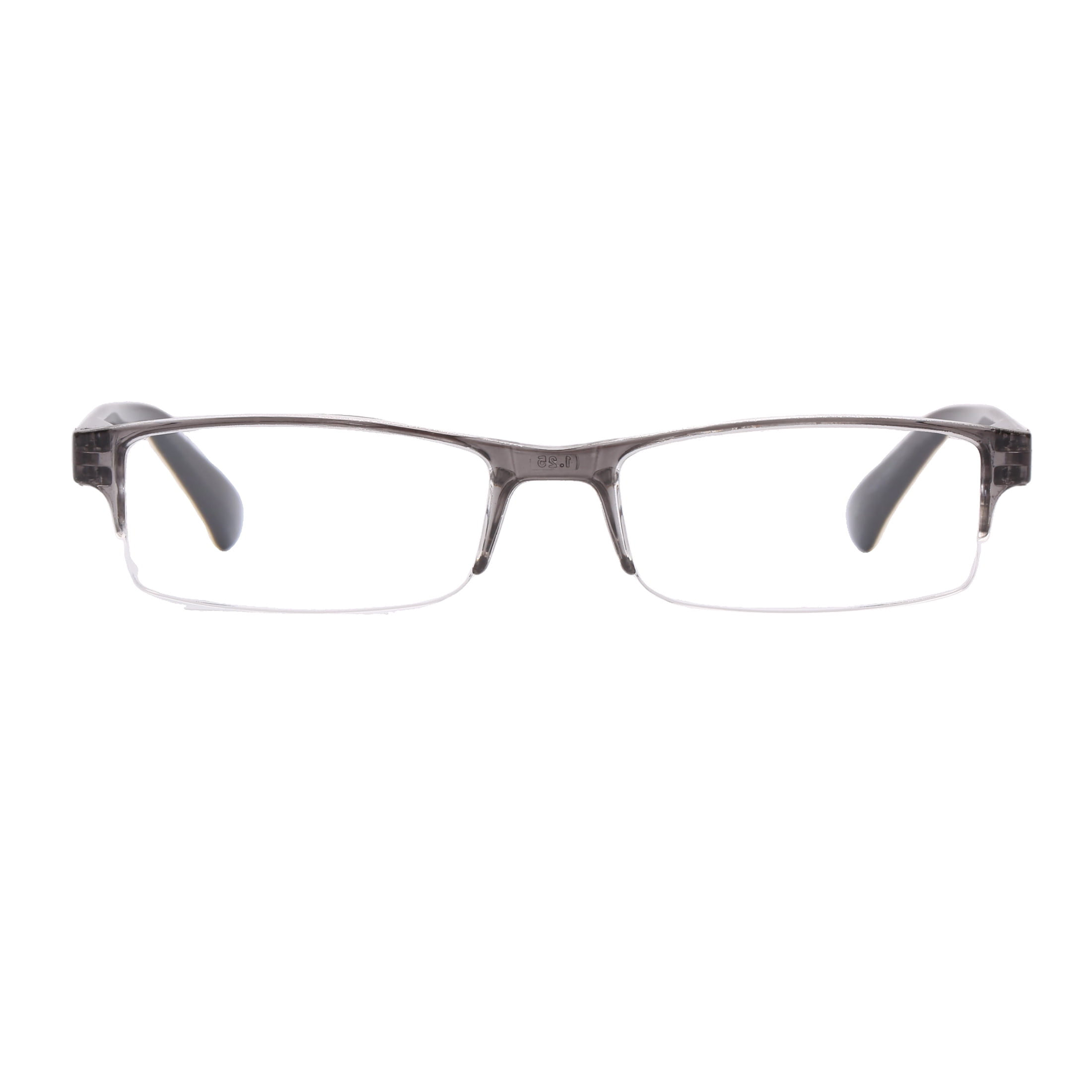 (2 pack) Equate Cameron 5-Pack Unisex Spring Hinge Plastic Reading Glasses with Case, Black/Crystal/Navy Blue/Brown/Grey, +2.50