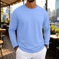 thumbnail image 5 of Delconic Mens Loose Fit Crew Neck Long Sleeve Knit Pullover Casual Basic Solid Top Soft Touch Everyday Lightweight Shirt Sky Blue L, 5 of 9