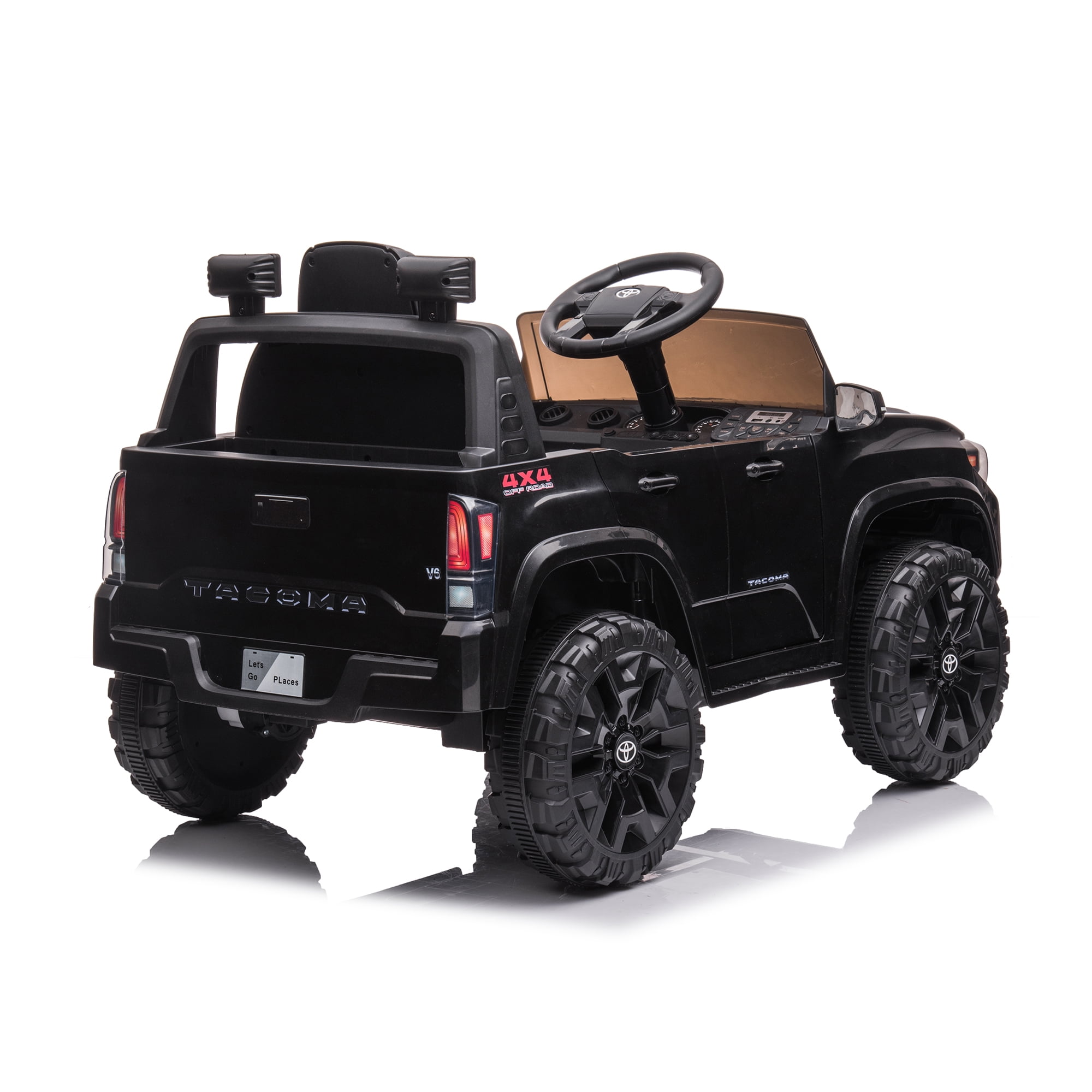 CIPACHO 12V Electric Cars for Kids, Licensed Toyota Tacoma Ride On Car, Remote Control Truck Car for Boys Girls, Battery Powered Kids' Vehicles with MP3, FM, LED Lights, Black