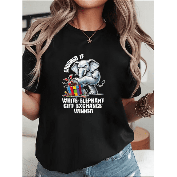 Hilarious Crushed It White Elephant Exchange Gift Unisex T-Shirt, up to Size 5XL