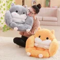 thumbnail image 3 of 1Pcs Hamster Semi Surrounded Pillows, 21'' Plush Hamster Shaped Throw Pillow, Butt Cushion, Floor Pillow, Decorative Seating Cushion for Bedroom, Sofa, Chair, Cute Room Decor,Gray, 3 of 4