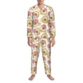 thumbnail image 3 of Naloa Sunflowers Men’s Pajamas Set - Long Sleeve Button Down Sleep Shirt and Pajama Bottoms Sleepwear Set-X-Large, 3 of 7