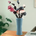 thumbnail image 4 of Plastic Glazed Vase for Flower Arrangement, Decorative Home Decor, Dried & Fresh Flower Holder, 8.8x3.5in, Blue Pink White Options, 4 of 6