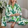thumbnail image 6 of Fotbe Cactus 1 Pattern Long Sleeve Pajama Set for Women,Sleepwear Set,2-piece Loungewear Set,Soft PJs Comfy Nightwear with Pockets -Large, 6 of 7