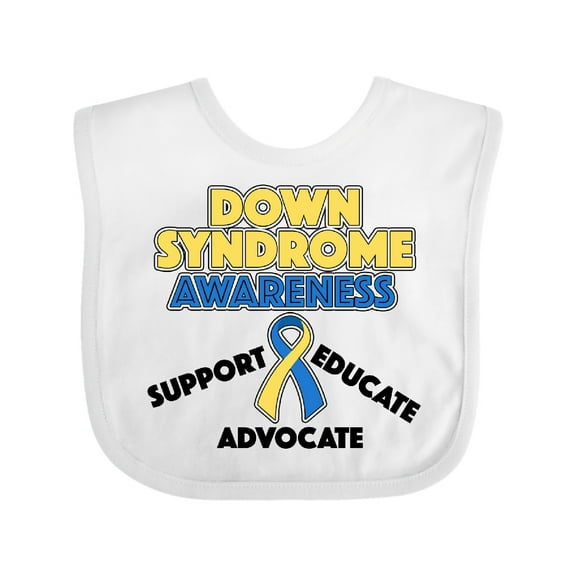 Inktastic Down Syndrome Awareness Support, Educate, Advocate Boys or Girls Baby Bib