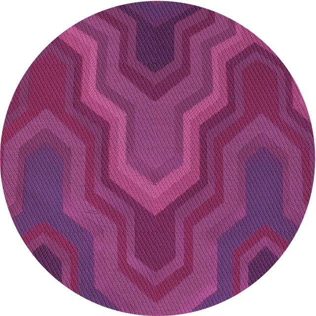 Ahgly Company Machine Washable Indoor Square Transitional Magenta Pink Area Rugs, 3' Square
