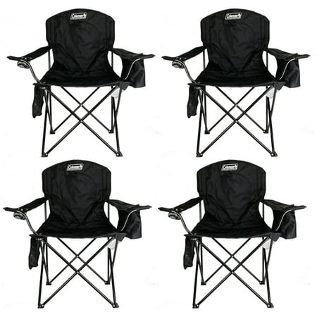 Coleman Cooler Quad Chair - 4-Pack Coleman Cooler Quad Chairs With Built-In Cooler, Black | 4 x 2000020267