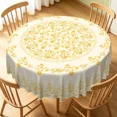 thumbnail image 2 of Tchckioa Yellow Tablecloth for Kitchen Dinner Decor,70 Inch Round Oil-resistant Table Cloth Cover, 2 of 6