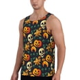 thumbnail image 2 of Wukai Halloween Skull Print Men’s Workout Tank Top Sleeveless Muscle T shirt Gym Running Fitness Tank Top-Medium, 2 of 7