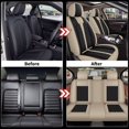 thumbnail image 6 of LAONNVIR Car Seat Covers Full Set Fit for Ford Ranger 2019-2024 Waterproof Breathable Leather Seat Protector with Airbag Compatible Automotive 5 Seat Cushions Cover (Black&Beige), 6 of 7
