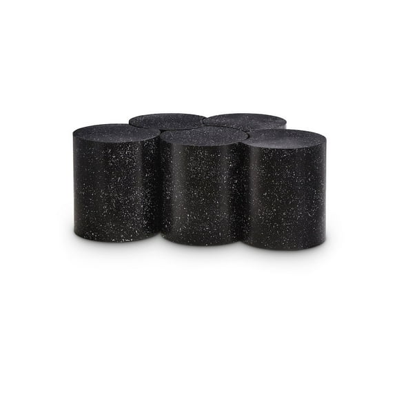 Meridian Furniture Dimple 5 Piece Black Terrazzo Pattern Iron Metal Coffee Table