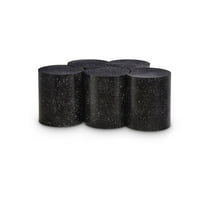 Meridian Furniture Dimple 5 Piece Black Terrazzo Pattern Iron Metal Coffee Table