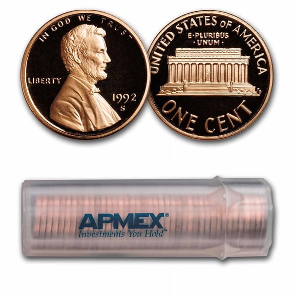 1992-S Lincoln Cent 50-Coin Roll Proof