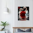 thumbnail image 4 of Nawypu Beautiful Romantic Swans Art Print on Canvas Red Rose Flowers Wall Art Decor Stretched Frames for Bedroom Bathroom Ready to Hang, 4 of 5
