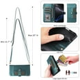 thumbnail image 5 of Allytechgroup Wallet Case for Samsung Galaxy A36 5G with Card Holder, Built-in Shoulder Strap Wrist Strap PU Leather Slim Stand Phone Case Shockproof Protective Back Cover for Women Girls, Green, 5 of 11