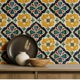 thumbnail image 2 of S4sassy Self Adhesive Wallpaper, Floral Tile Wallpaper, Yellow Removable DIY Vinyl Tile Pattern Wall Covering, Textured Peel and Stick Contact Paper for Entryway wall, Kitchen Backsplash-25"x120", 2 of 8