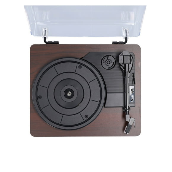 Retro Vinyl Record Player W/ Dustproof Cover Classic Nostalgic Style Record Player 33/45/78RPM Turntables Gramophone Phonograph ,Simple Setup