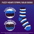 thumbnail image 5 of BambooMN Women's Soft Warm Microfiber Fuzzy Solid/Heart/Stripe Socks - D2 (Hearts) - 3 Pairs, 5 of 7