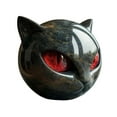 thumbnail image 6 of Black Cat Head Stone Sculpture, Elegant Desktop Ornament Resin Decorative Figurine with Handcrafted Red Eyes and Smooth Polished Texture, Gifts for Cat Lovers Women Men, 6 of 8