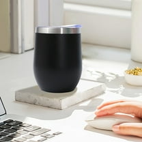 Insulated Wine Tumbler with Lid Stainless Steel Coffee Mug to Keep Drinks Hot or Cold Double Layer Vacuum Small Mug Insulated Travel Tumbler Cup for Coffee Wine Cocktails Ice Cream