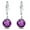 Amethyst-02, variant on Women’s Silver Plat Round Drop Earrings with Red Crystal, Lightweight Dangle Earrings for Everyday Fashion, Casual to Dressy Style